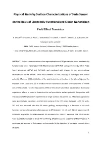 Physical Study by Surface Characteriza4ons of Sarin Sensor on the Basis of Chem