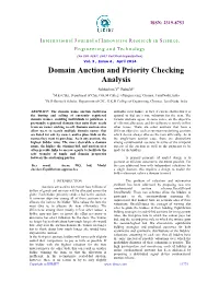 Domain Auction and Priority Checking Analysis
