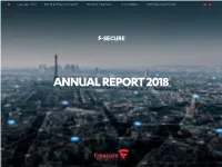 F-Secure ANNUAL REPORT 2018
