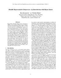 Flexible Representative Democracy: an Introduction with Binary Issues