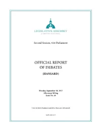Official Report of Debates (Hansard)