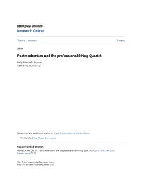 Postmodernism and the Professional String Quartet