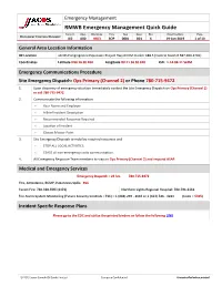 RMWB Emergency Management Quick Guide