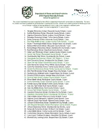 2018 Virginia Naturally Schools Recognition List