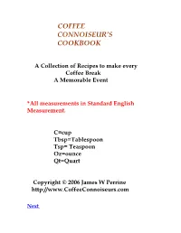 Coffee Connoiseur's Cookbook