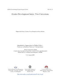 Gender Development Index: Two Corrections