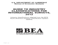 Guide to Industry Classifications for International Surveys, 2012