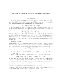 Lecture 28: Vector Bundles and Fiber Bundles