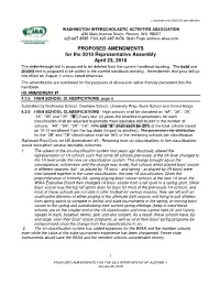 PROPOSED AMENDMENTS for the 2010 Representative Assembly April 23, 2010 the Strike Through Text Is Proposed to Be Deleted from the Current Handbook Wording