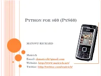 Python for S60 (Pys60)