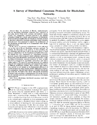A Survey of Distributed Consensus Protocols for Blockchain Networks