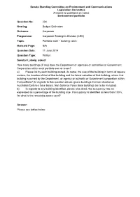 Answers to Questions on Notice Environment Portfolio