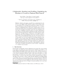 Collaborative Ranking and Profiling