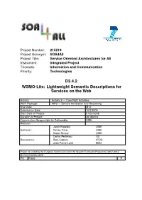 D3.4.2 WSMO-Lite: Lightweight Semantic Descriptions for Services on the Web