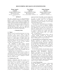 Discovering Metadata Inconsistencies