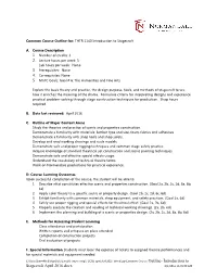 Elements of the Common Course Outline