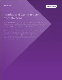 Insights and Commentary from Dentons