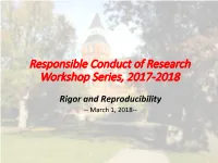 RCR Rigor and Reproducibility