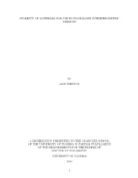 Stability of Materials for Use in Space-Based Interferometric Missions
