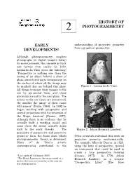 A History of Photogrammetry