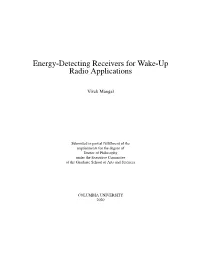 Energy-Detecting Receivers for Wake-Up Radio Applications