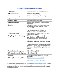 ESR 6 Project Information Sheet