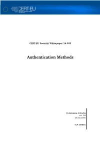Authentication Methods