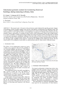 Automated Geomatic System for Monitoring Historical Buildings During Tunneling in Roma, Italy