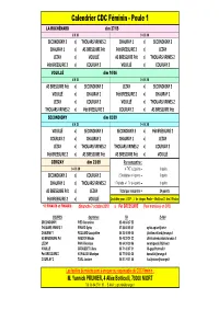 Calendrier CDC Féminin
