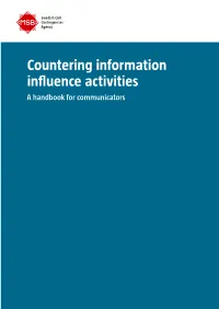 Countering Information Influence Activities a Handbook for Communicators