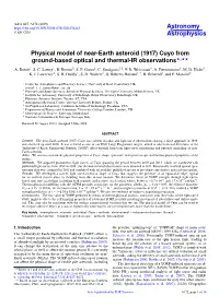 Cuyo from Ground-Based Optical and Thermal-IR Observations?,?? A