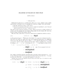 Examples of Proofs by Induction