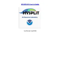 HYSPLIT User's Guide