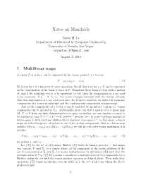 Notes on Manifolds