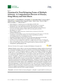 Ozanimod to Treat Relapsing Forms of Multiple Sclerosis: a Comprehensive Review of Disease, Drug Eﬃcacy and Side Eﬀects