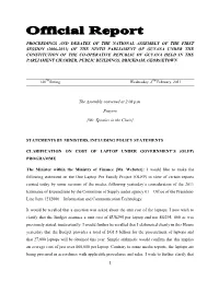 Proceedings and Debates of the National Assembly of the First