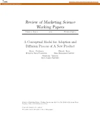 A Conceptual Model for Adoption and Diffusion Process of a New Product