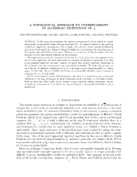A Topological Approach to Undefinability in Algebraic Extensions of Q