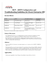 BCP – SRTP Configuration and Troubleshooting Guidelines for Oracle Enterprise SBC