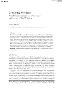 Crowning Moments: Transformative Populist Use of the Media and the Case of Carl I