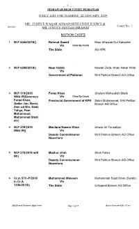 Db List for 22.01.2019(Tuesday)