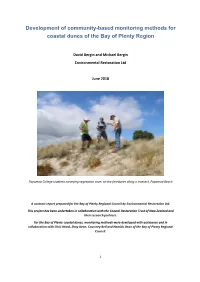 Development of Community-Based Monitoring Methods for Coastal Dunes of the Bay of Plenty Region