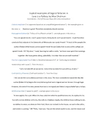 Explicit Examples of Logical Fallacies in Love Is a Fallacy by Max Shulman Foundations – Part of the Easy Peasy All-In-One Homeschool