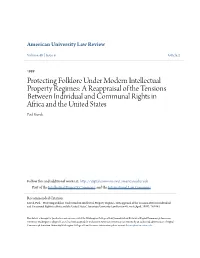 Protecting Folklore Under Modern Intellectual Property Regimes