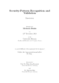 Security Pattern Validation and Recognition