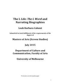 The L Word and Narrating Biographies
