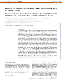 An Empirically Derived Three-Dimensional Laplace Resonance in the Gliese 876 Planetary System