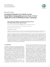 Automated Evaluation of Crithidia Luciliae Based Indirect Immunofluorescence Tests: a Novel Application of the Europattern-Suite Technology
