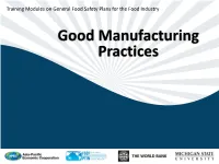 Good Manufacturing Practices