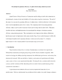 Measurement of Quantum Efficiency of a Photo Diode Using Radiation